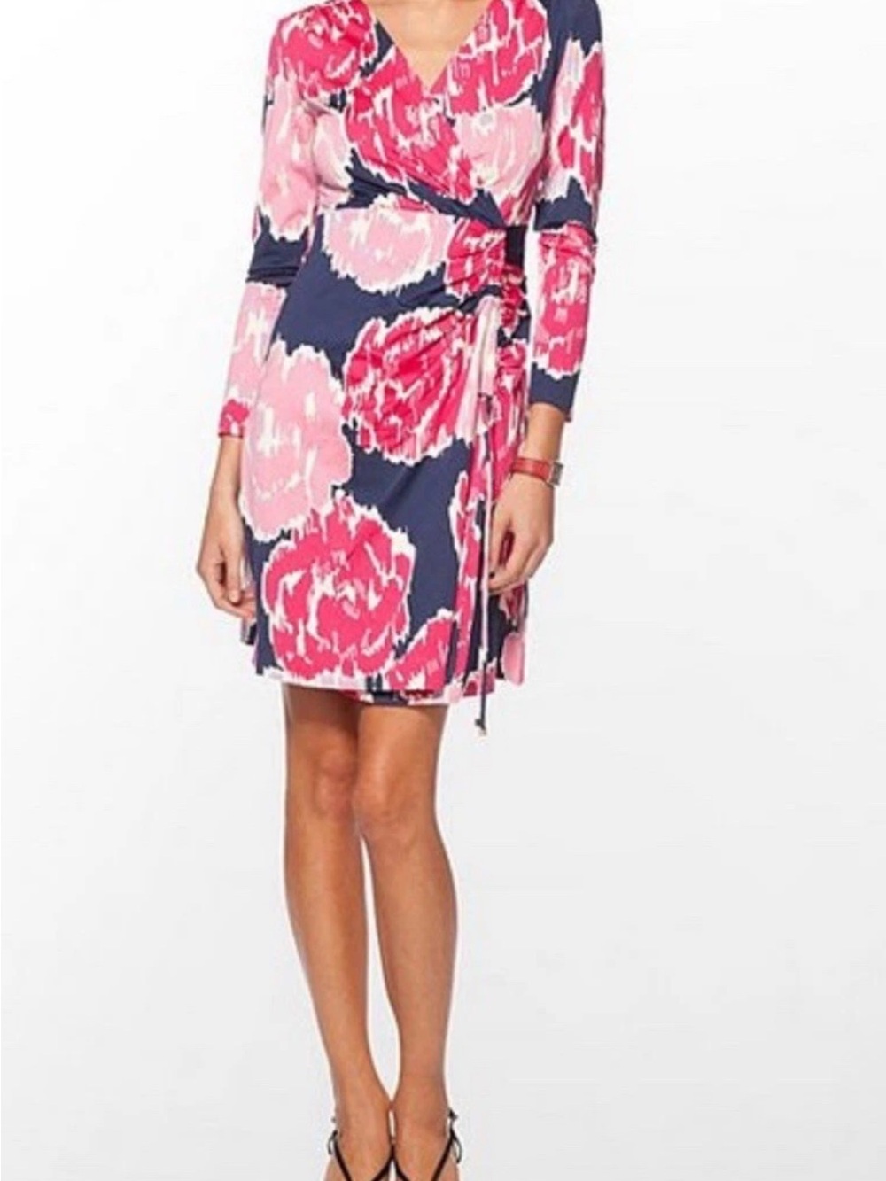 Lilly Pulitzer Pink & Navy Floral Wrap Coverup